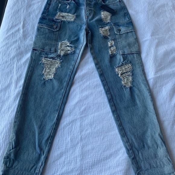 CARMAR BLUE CARGO RIPPED JEANS - Picture 5 of 6